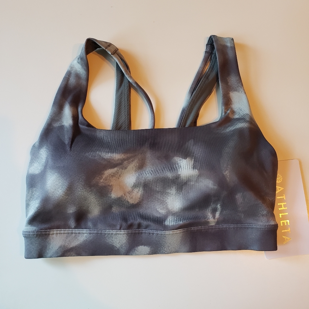 Athleta Exhale Rib Bra D-DD Gray Size XXS